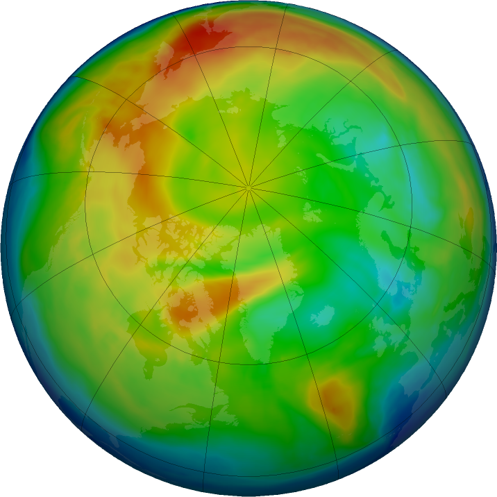 Arctic ozone map for 24 December 2018